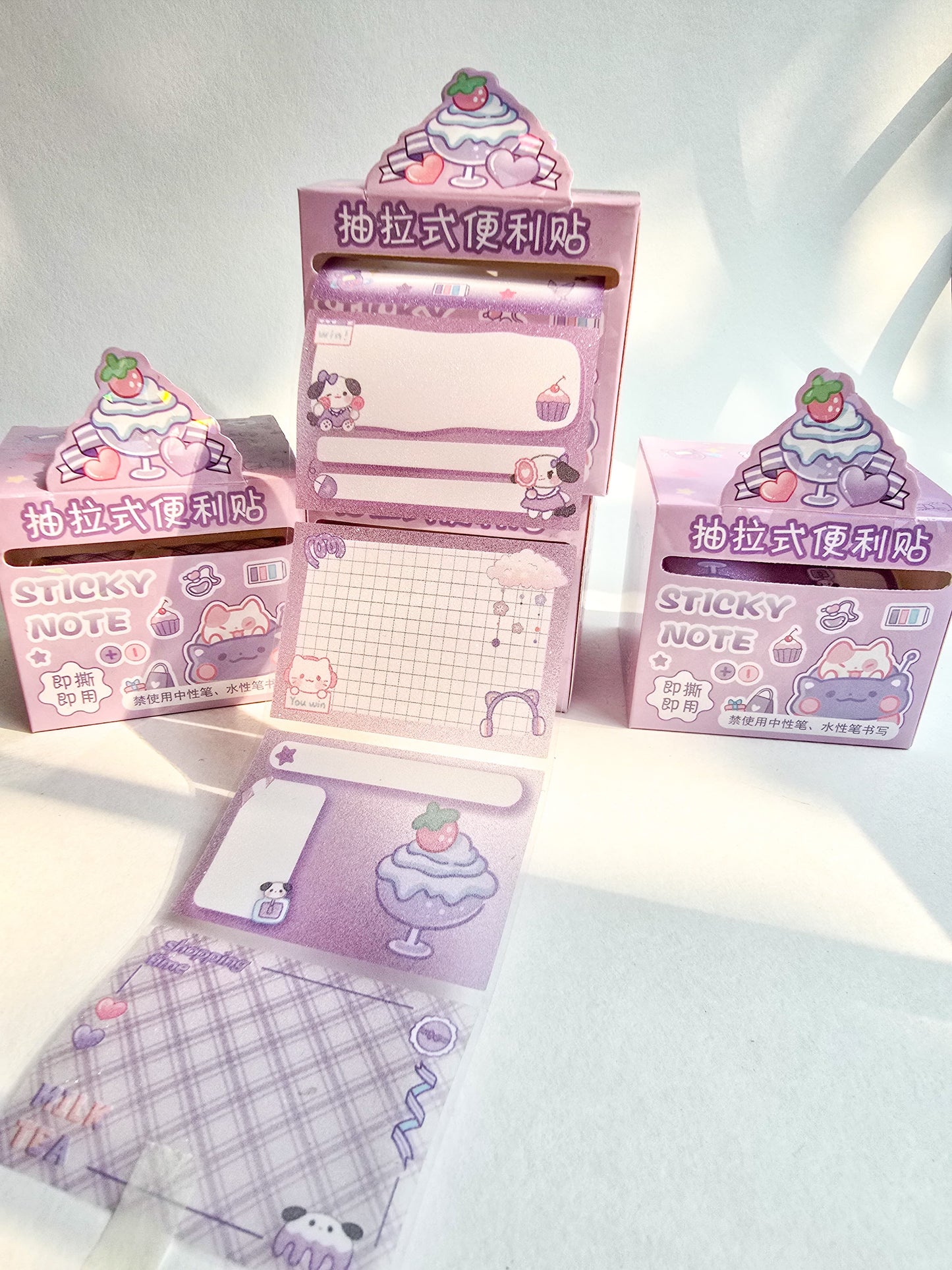 Km2759#3  - 1 pc Kawaii Sticker Roll Pink | 48 pcs Stickers | Pet Transparent Stickers | Bunny
