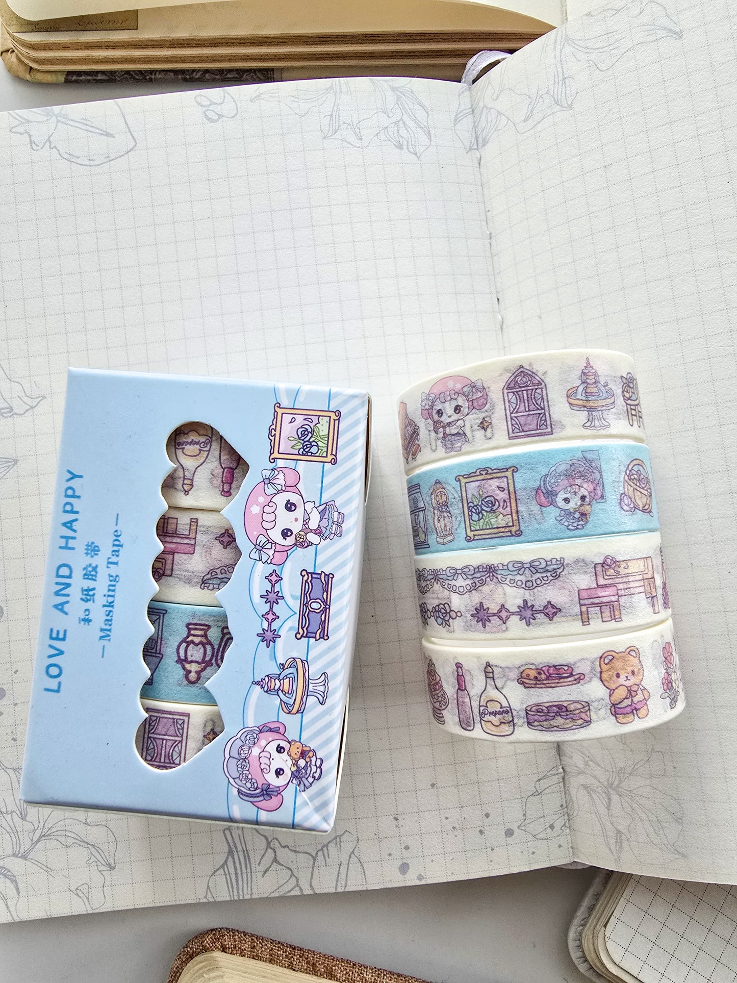 #12 - Washi Tape Set of 4 Washi tapes | Japanese Washi Paper | 2 Meter each