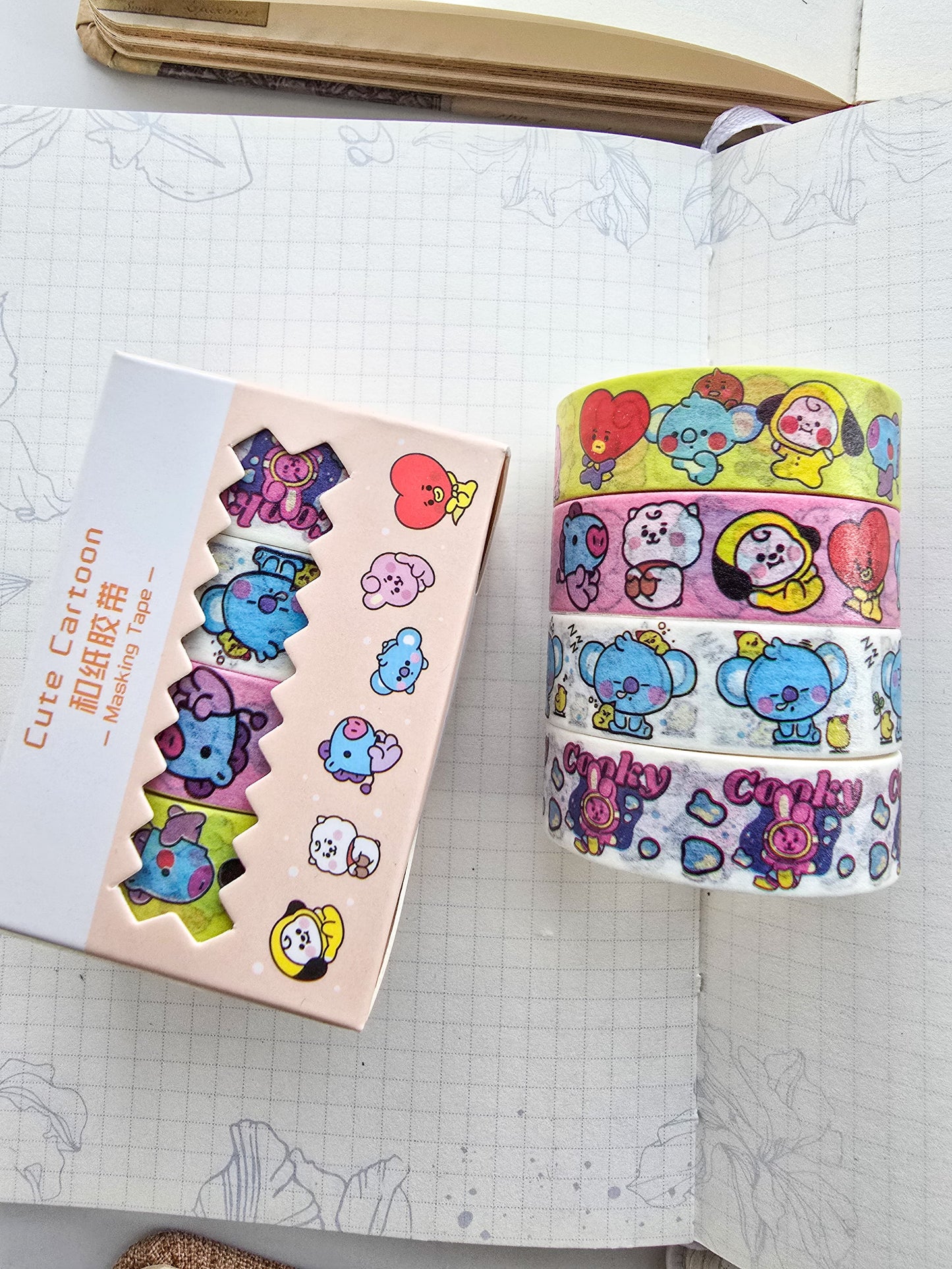 #6 - Washi Tape Set of 4 Washi tapes | Japanese Washi Paper | 2 Meter each