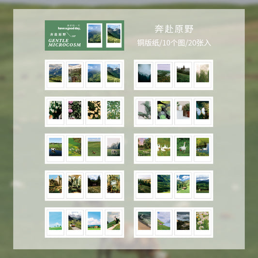 HGD-WRSY003-Scenery | Photograph Theme | Transparent PET Sticker | 10 Designs | 20 Sheets
