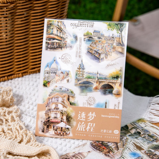 Zmlc001  PET Sticker | Journey City | 2 Sheets 105x148mm