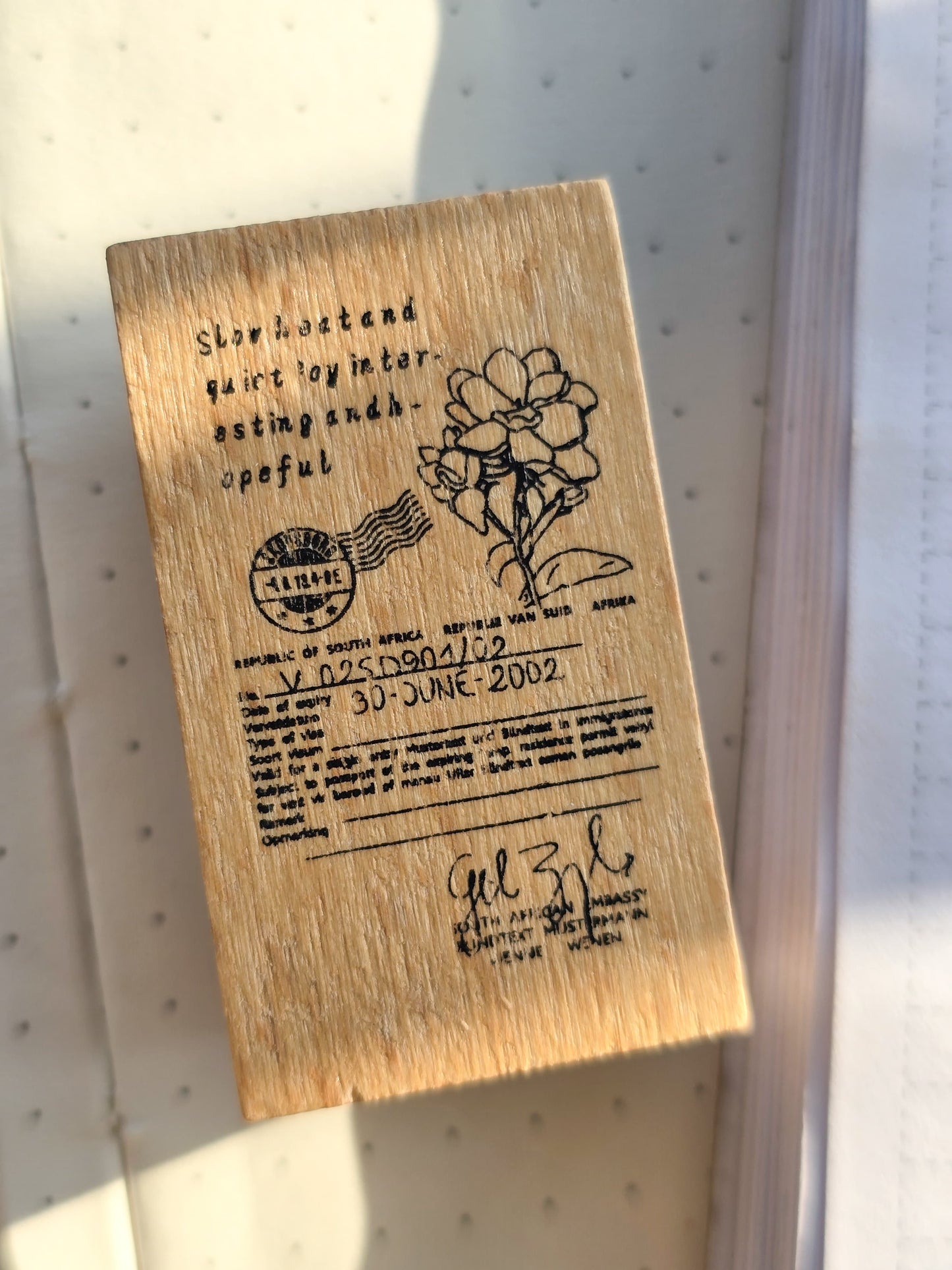 MGYJ605-7 Wooden Stamp Flower Letter