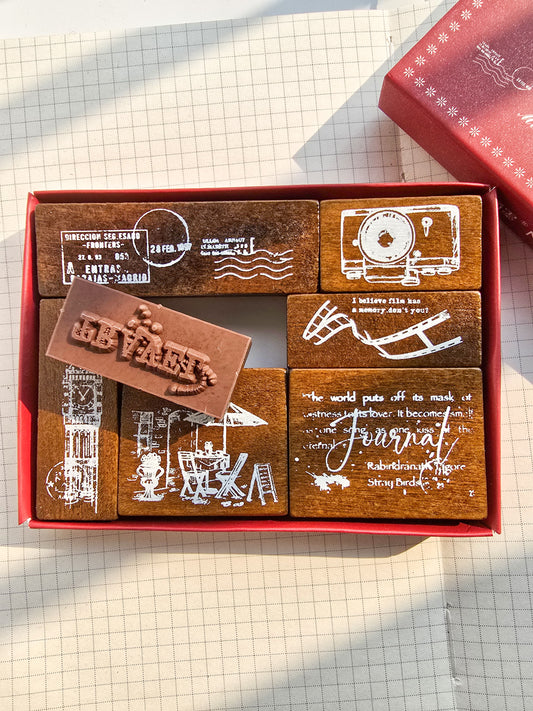 Mmk09f007 wooden stamp Set Of 7