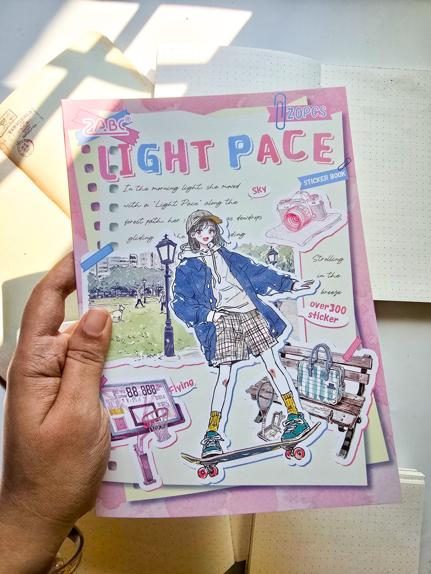 QYSHL-404 LIGHT PACE| Lifestyle Girl Pet Sticker Book| Comfortable Life Dairy Pink Theme|167*235mm 20 Pcs