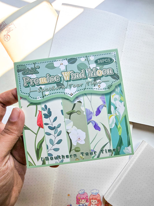 NXSG-602 Promise Wind Moon|Journal Paper| Floral Vintage Paper|GreenTheme|120*120mm 30 Pcs