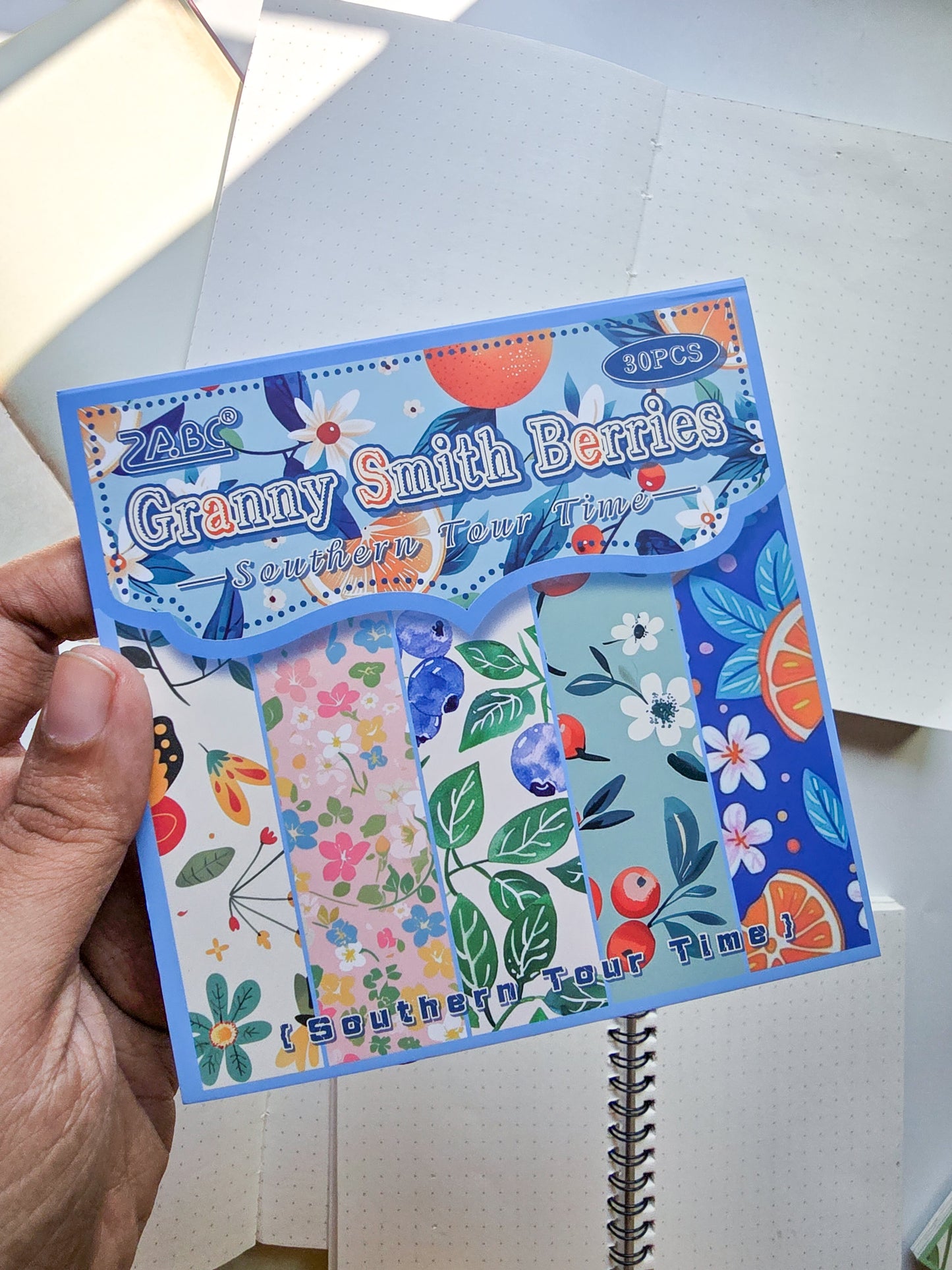 NXSG-603 Granny Smith Berries| Journal Paper| Floral Vintage Paper| Blue Theme|120*120mm 30 Pcs