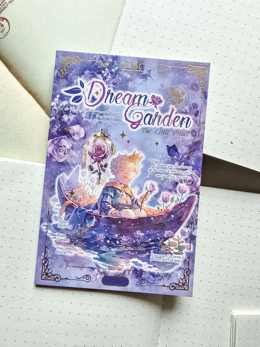 XYYH-401 Dream Garden| Fairy Tale Character Sticker Book| Little Prince Pet & Washi Sticker| 150*100mm 20Pcs| Purple Theme