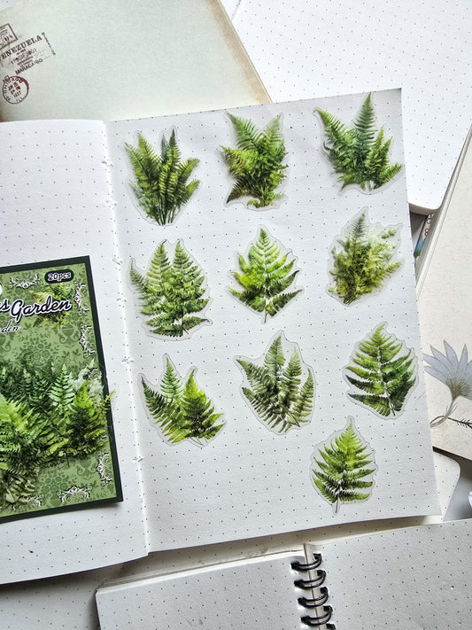 YZTY-605 Coniferous Garden |Transparent Plant Nature Sticker| Leaf Vine Garden Series| Transparent Pet Sticker| 35*50mm | 20Pcs