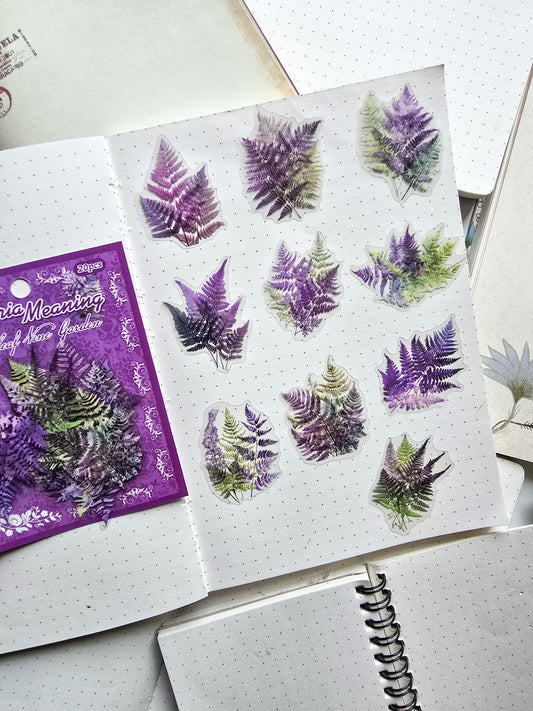 YZTY-603 Wisteria Meaning |Transparent Plant Nature Sticker| Leaf Vine Garden Series| Transparent Pet Sticker| 35*50mm | 20Pcs