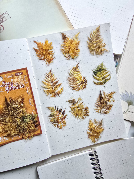 YZTY-606 Maple Leaf |Transparent Plant Nature Colorful Sticker| Leaf Vine Garden Series| Transparent Pet Sticker| 35*50mm | 20Pcs