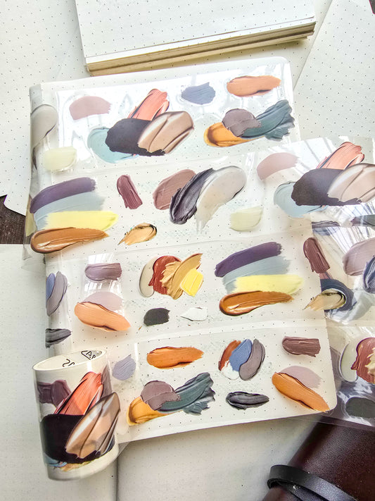 YSLT-202 #5 LIGHT COLOR RICH| Art Paint Themed Pet Sticker Roll| Art Journey Series Tape Sticker Roll