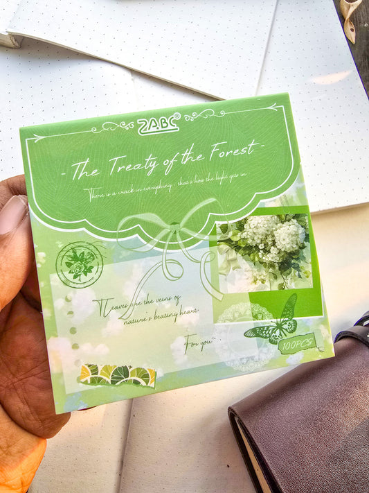 XKMY-605 The Treaty Of The Forest| Multi Style Scrapbook Paper| Journal Paper| Green Themed|80*80mm 100 Pcs