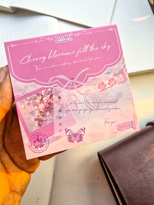 XKMY-602 Cherry Blossoms Fill The Sky| Multi Style Scrapbook Paper| Journal Paper| Pink Themed|80*80mm 100 Pcs