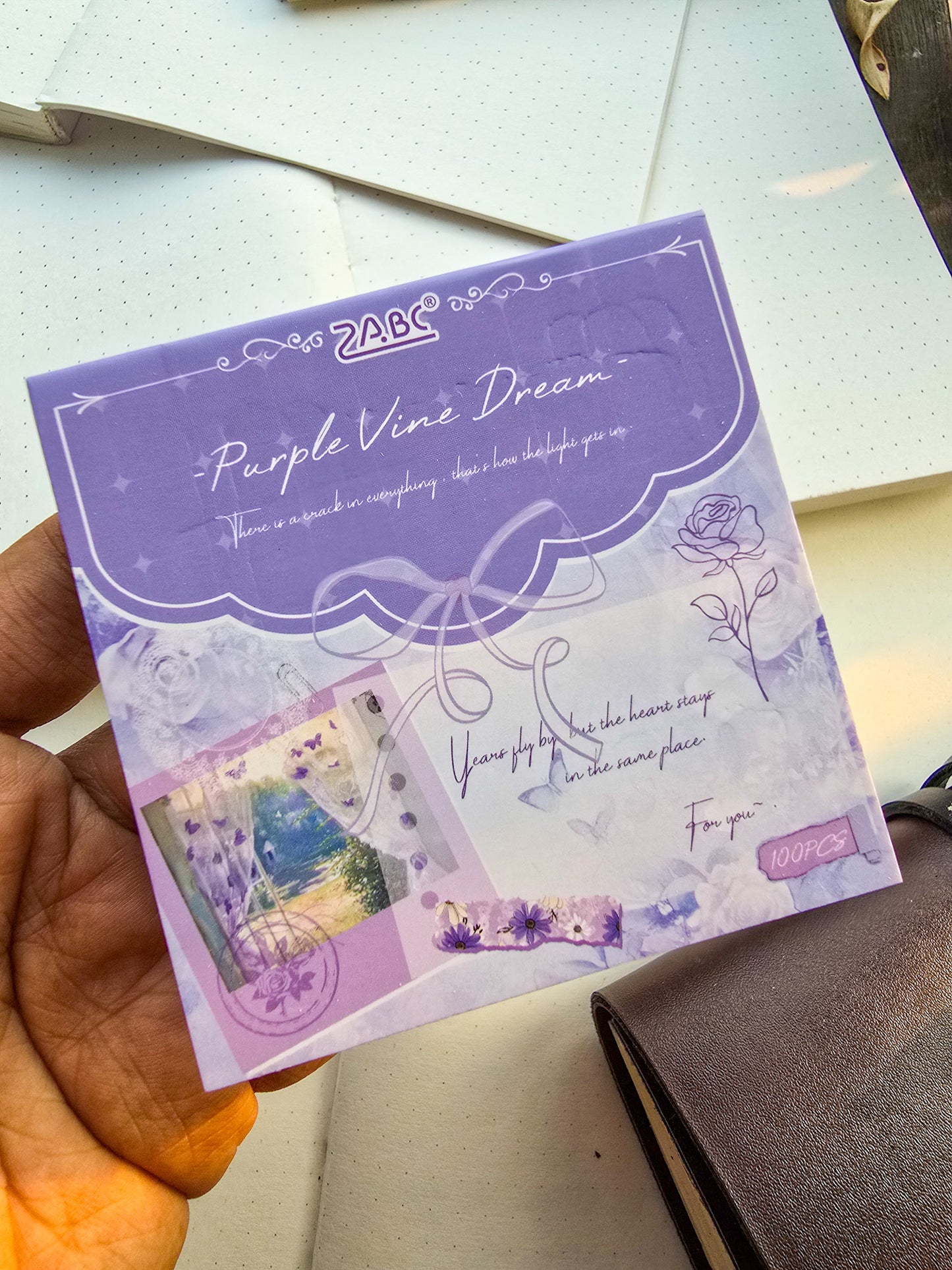 XKMY-606 Purple Vine Dream| Multi Style Scrapbook Paper| Journal Paper| Purple Themed|80*80mm 100 Pcs