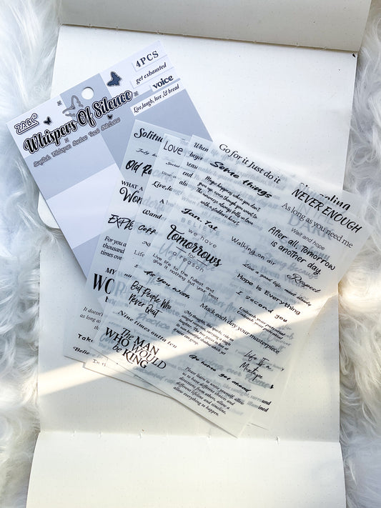 YWXY-6-02|G-9|Whispers Of Silence | PET | Transparent Sticker | 4 Sheets | 120*170mm