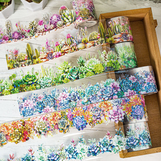 MHD-ZRZY005-Floral Theme Transparent PET Sticker Roll | 40 mm | 2mtr