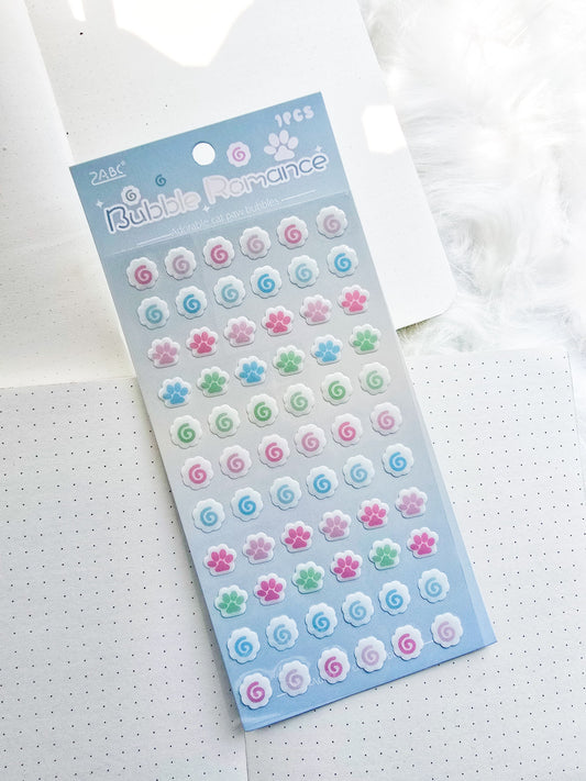 Ygth804|G9| Bouble Romance Fluffy Sticker 3D | 1 Sheet 100*185mm