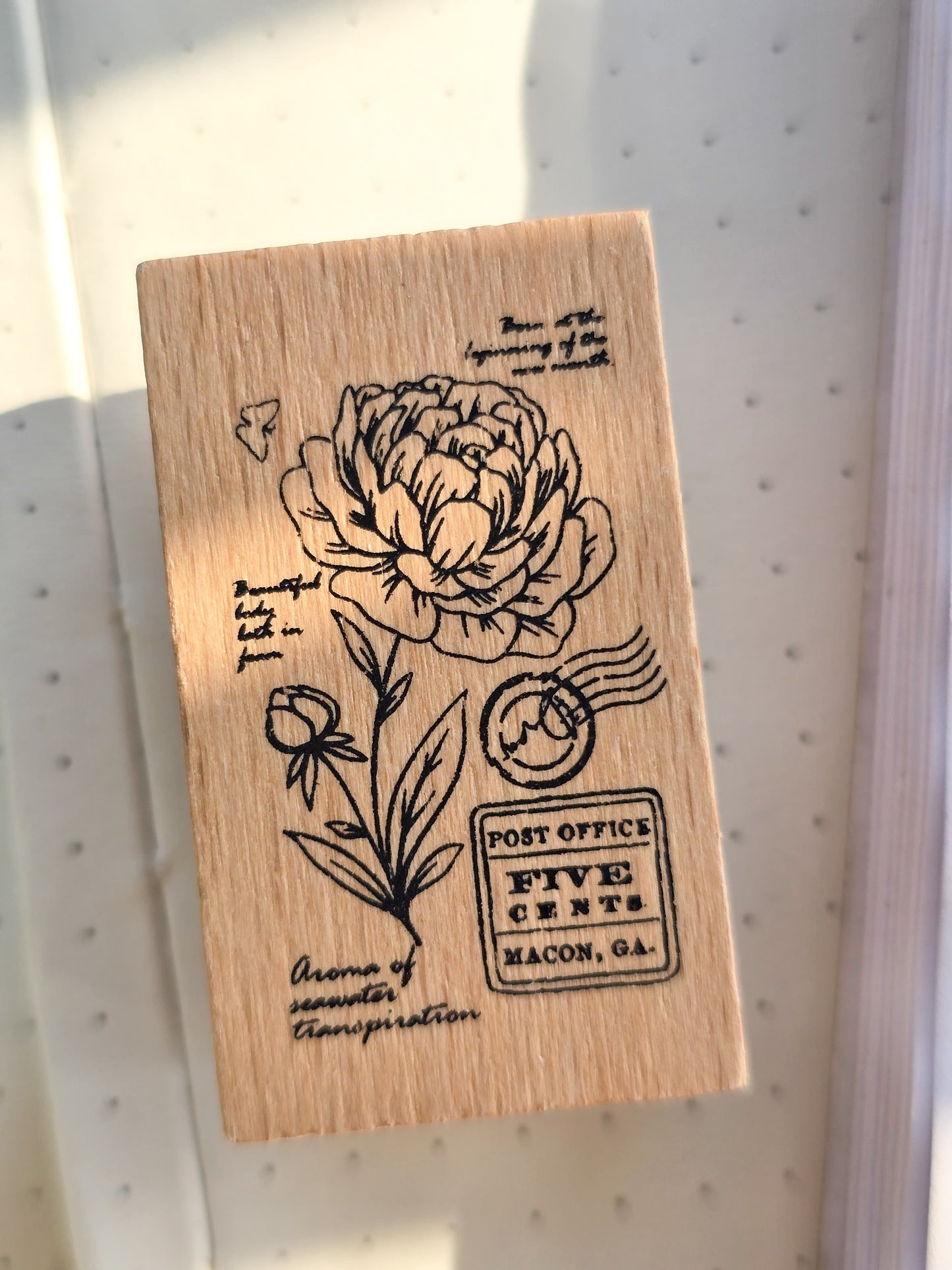 MGYJ605-8 Wooden Stamp Flower Letter