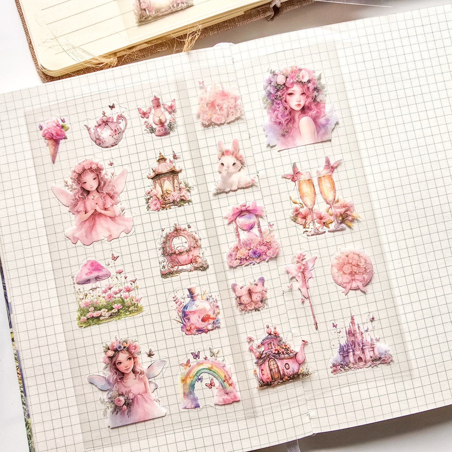 XYHM401 - sticker pack Star Language Flower Dream series retro cut film handbook pet material stickers 6 pieces into 4 types