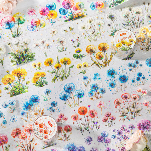 MHD-FWPG006-Floral Theme Transparent PET Sticker Roll | 50 mm | 2mtr
