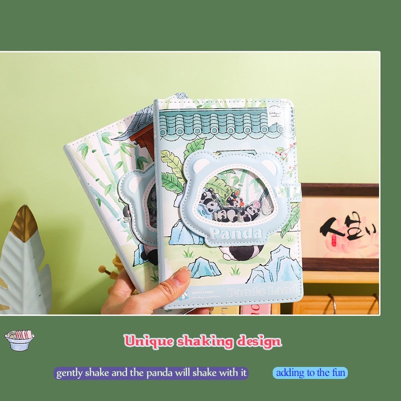 Jgpb6325 Panda Notebook | Kawaii Magnetic Soft Fluffy Cover Diary Notebook Panda | 12.8*18.6 cm Random Design