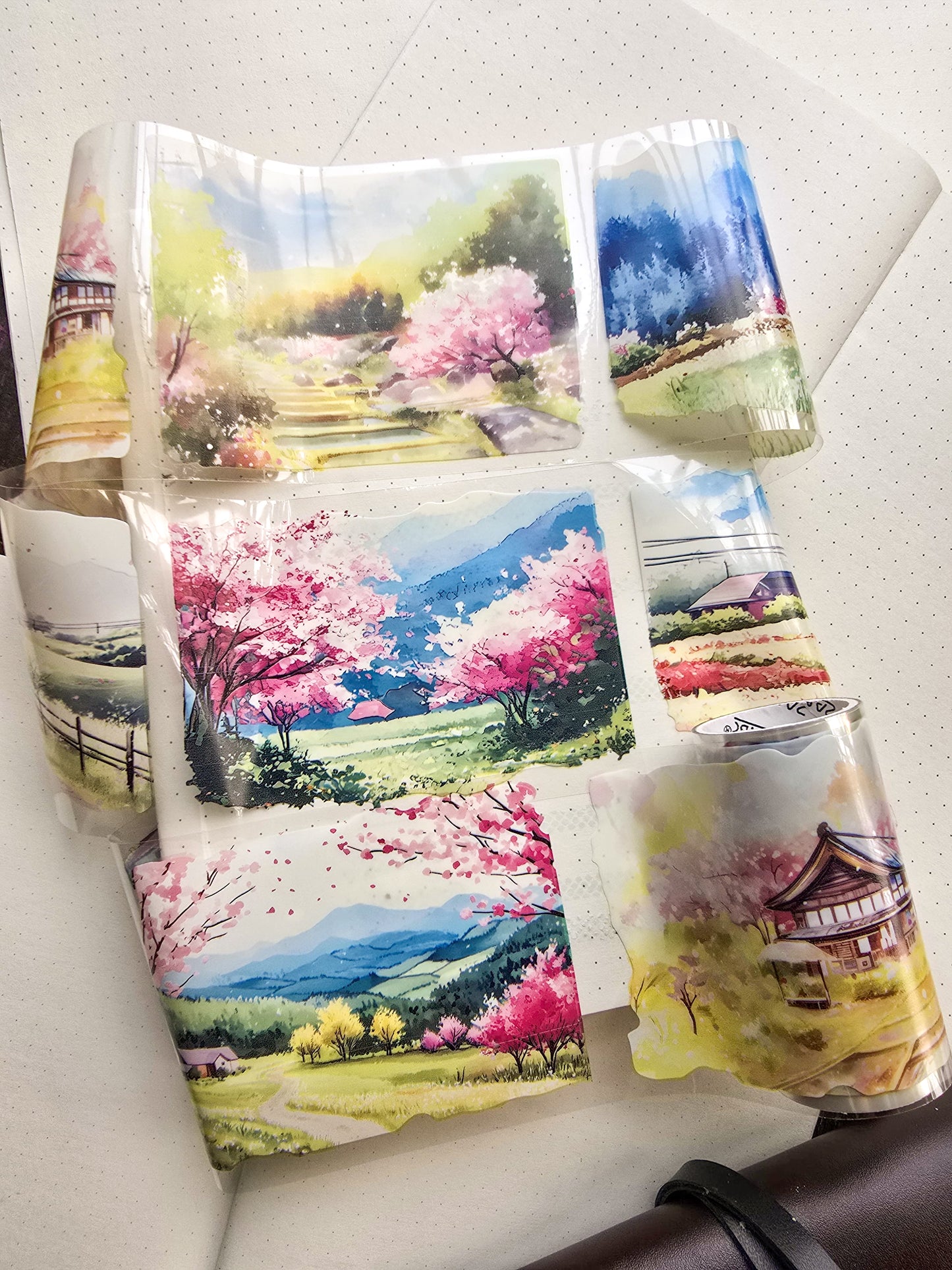 Lyly201-2 Sunset Greek Scenery Precut Sticker Roll