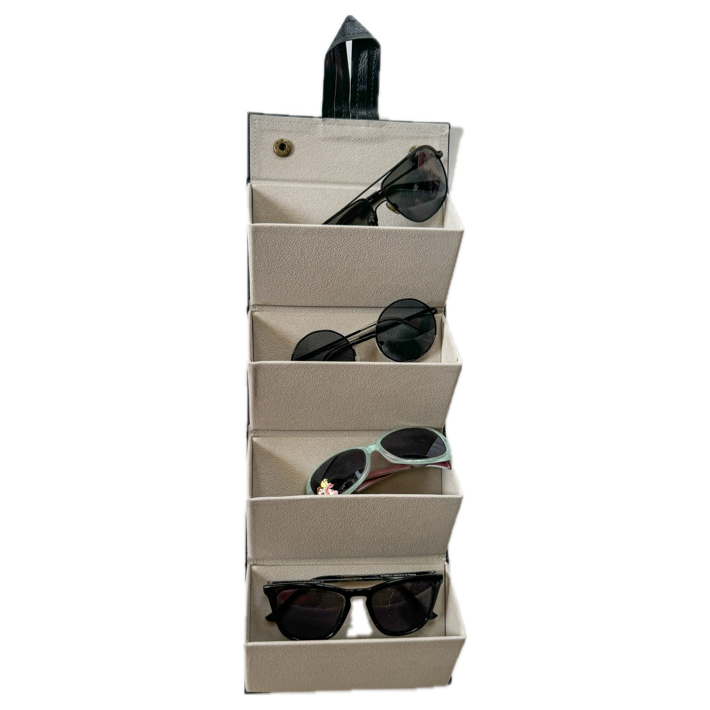 Sunglasses Organizer Leather Finish Box Capacity of 4 | Black