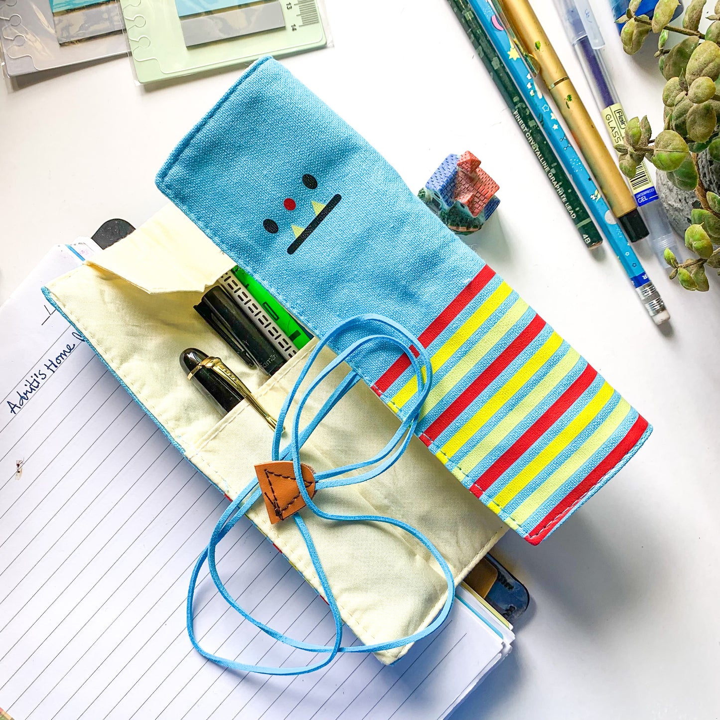 Pencil Fabric Bag Sky blue MG1332-G| 19X6 cm