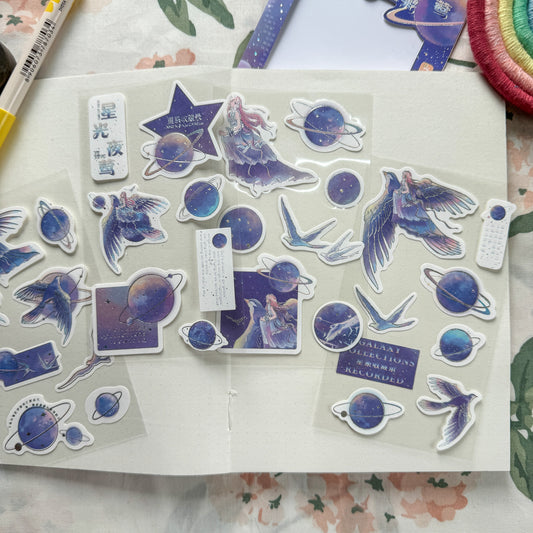 KQ238-11 - Kawaii Decorative Sticker 4 sheets in 1 pack