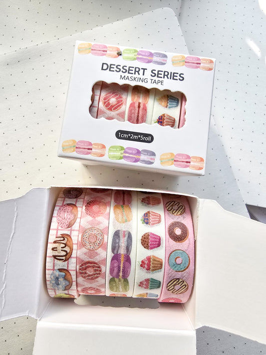 xmjd3089d- 1 Dessert Series Washi Tape Set | 1cm* 2m  set of 5