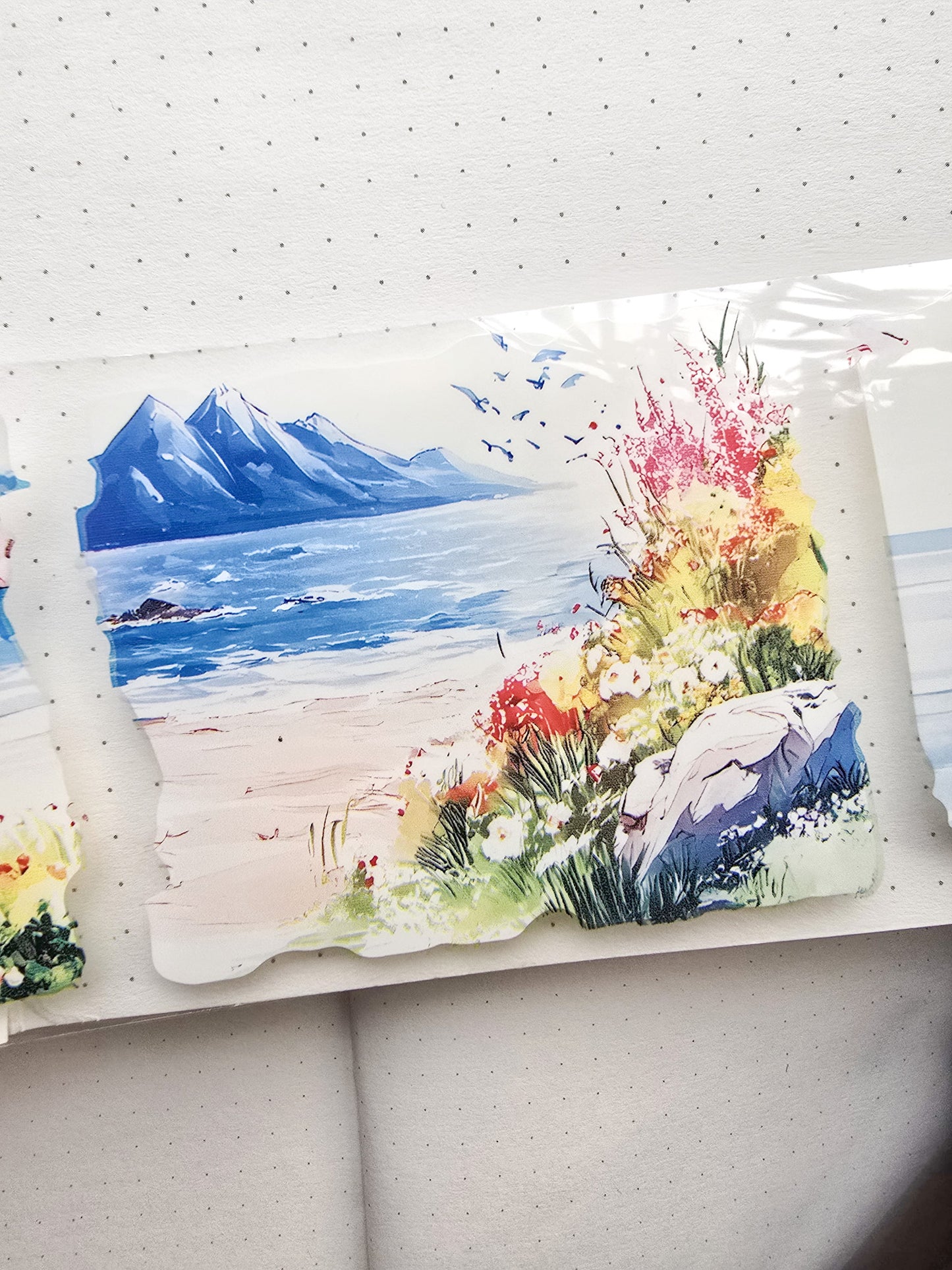 Lyly201-4 Sunset Greek Scenery Precut Sticker Roll