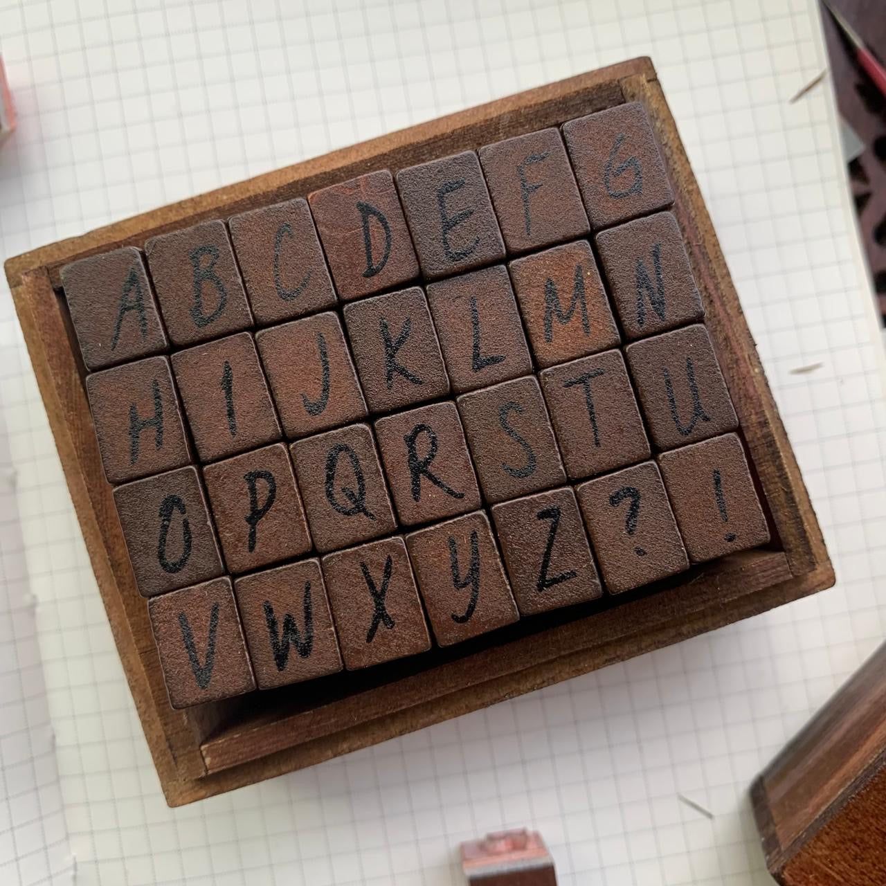 Wooden alphabet stamps Capital letter