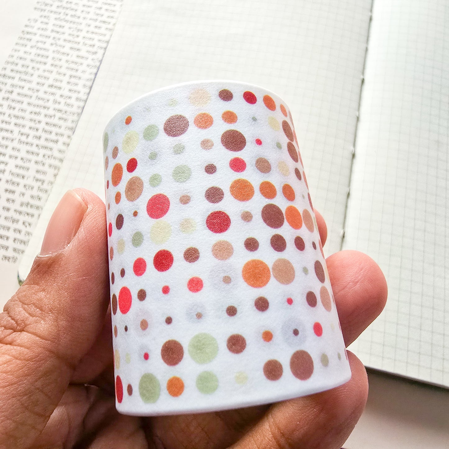 DCSYXL101 -A Sticker Roll| boxed tape drip Coloured Polca Dots Paper roll