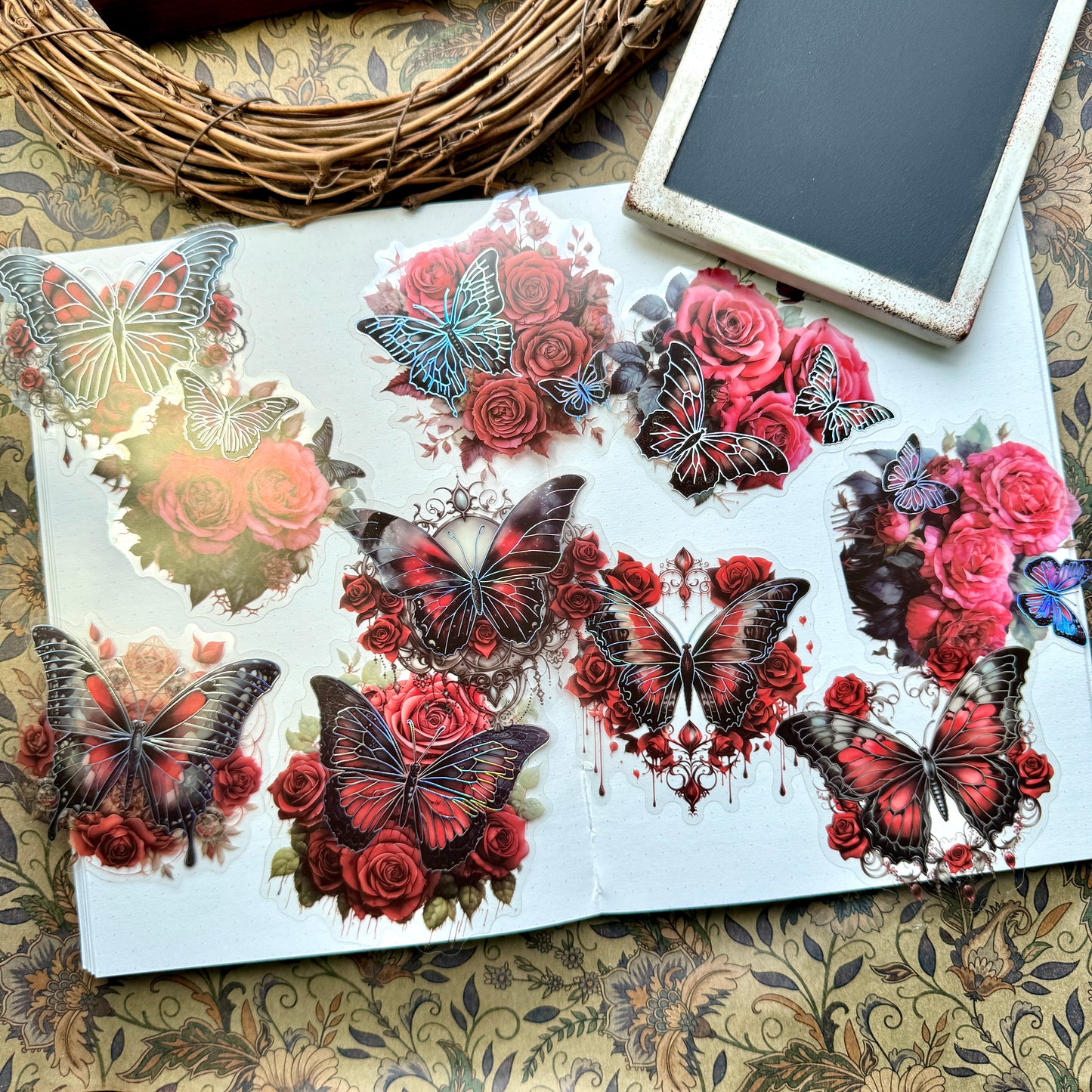 Mhdayzd001 Night Butterfly Bronzing Sticker 10Pc