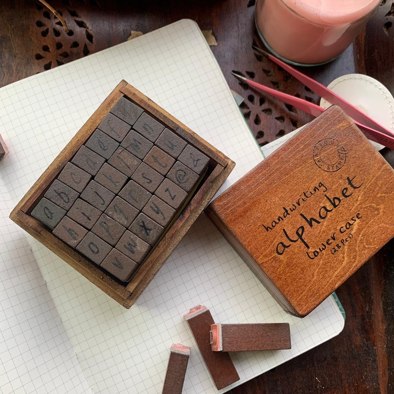 Wooden alphabet stamps Small letter