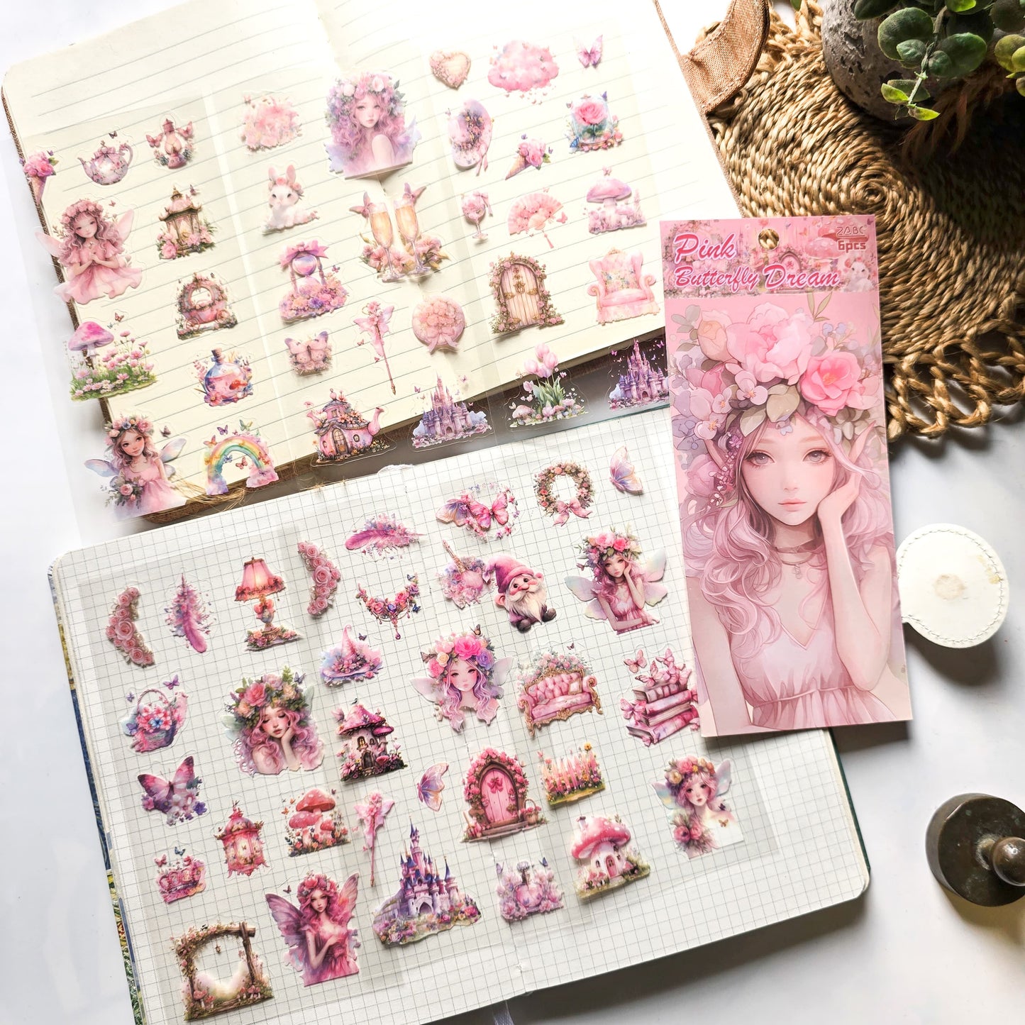 XYHM401 - sticker pack Star Language Flower Dream series retro cut film handbook pet material stickers 6 pieces into 4 types