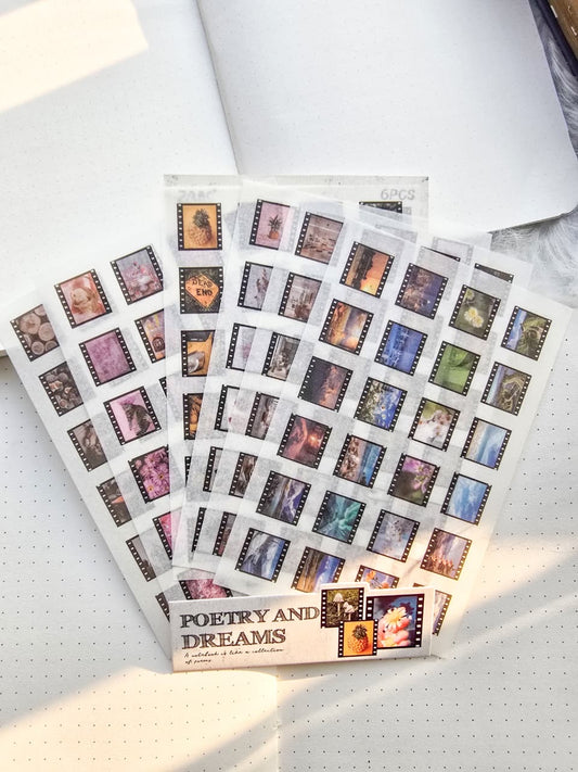 Zjwd601 Poetry And Dreams Deco Sticker Reel | G8 | Pack Of 6 Sheet  150* 100 mm