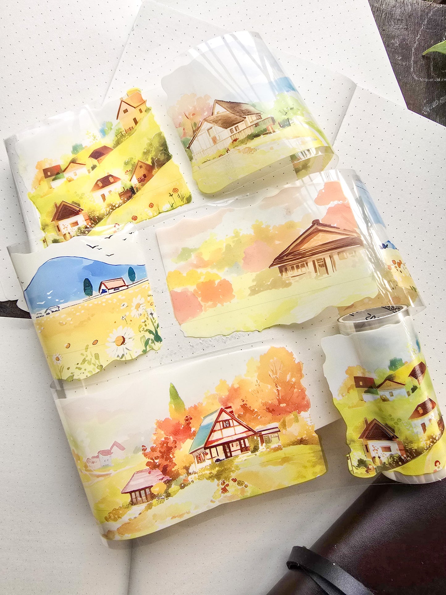 Lyly202-3 Sunset Greek Scenery Precut Sticker Roll