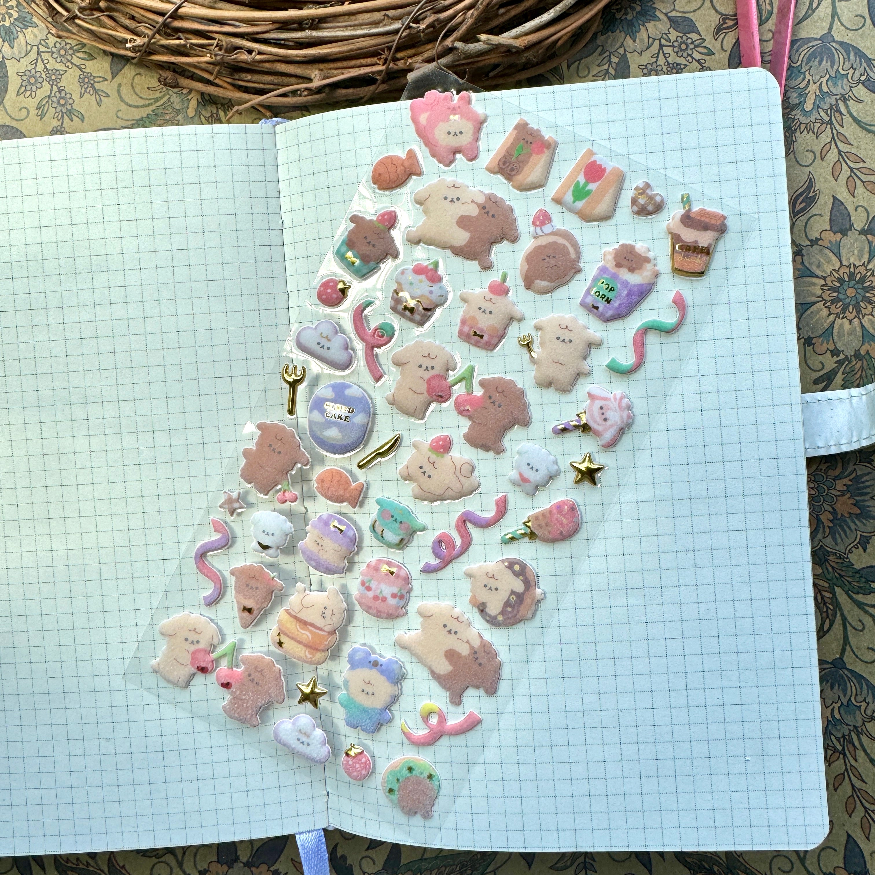 SL-ASE- 02 Kawaii Decorative Fluffy Sticker 3D – Adriti's Home