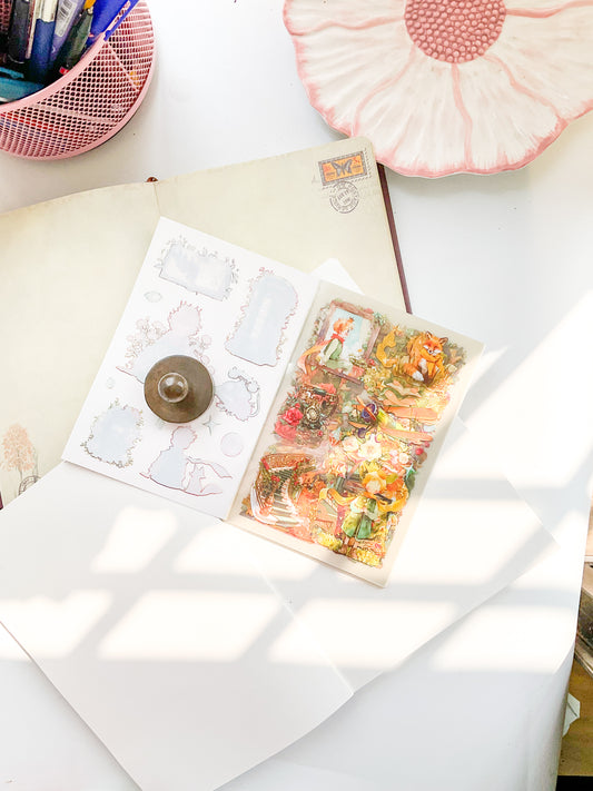 XYYH-403 Jungle Realm||G7 | Fairy Tale Character Sticker Book| Little Prince Pet & Washi Sticker| 150*100mm 20Pcs|Green Theme