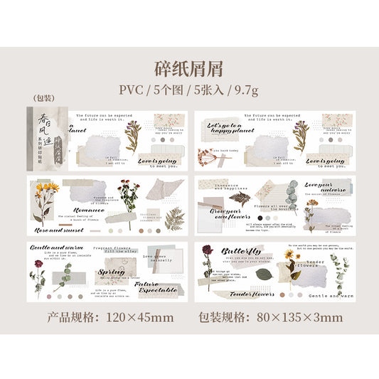 HGD-CRFJ006-Journal Paper Vintage 5 Designs | 5 Sheets each