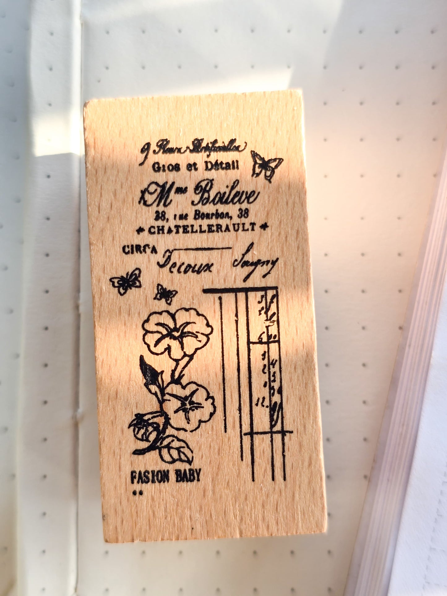 MGYJ604-6 Wooden Stamp Flower Letter