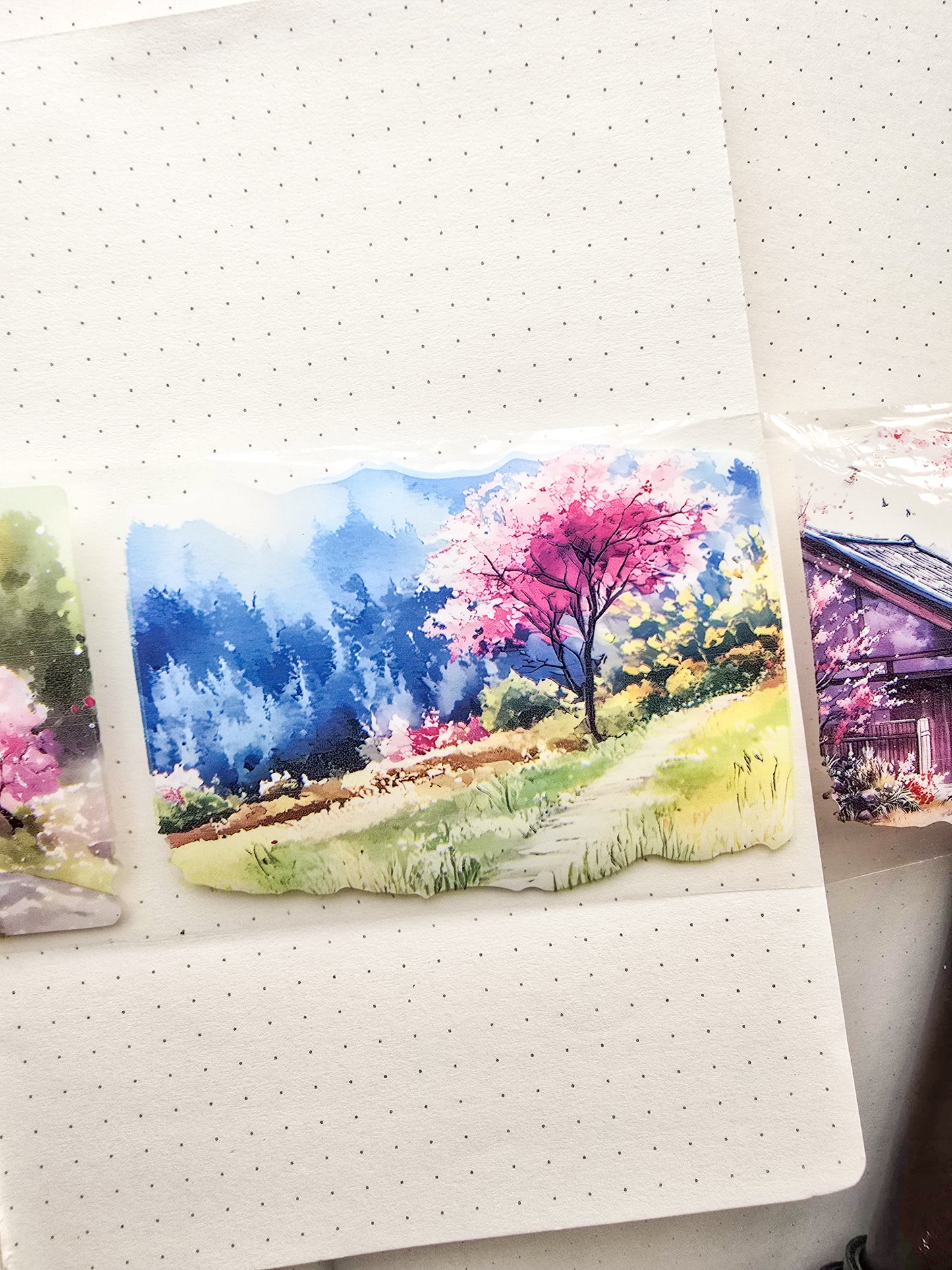 Lyly201-2 Sunset Greek Scenery Precut Sticker Roll
