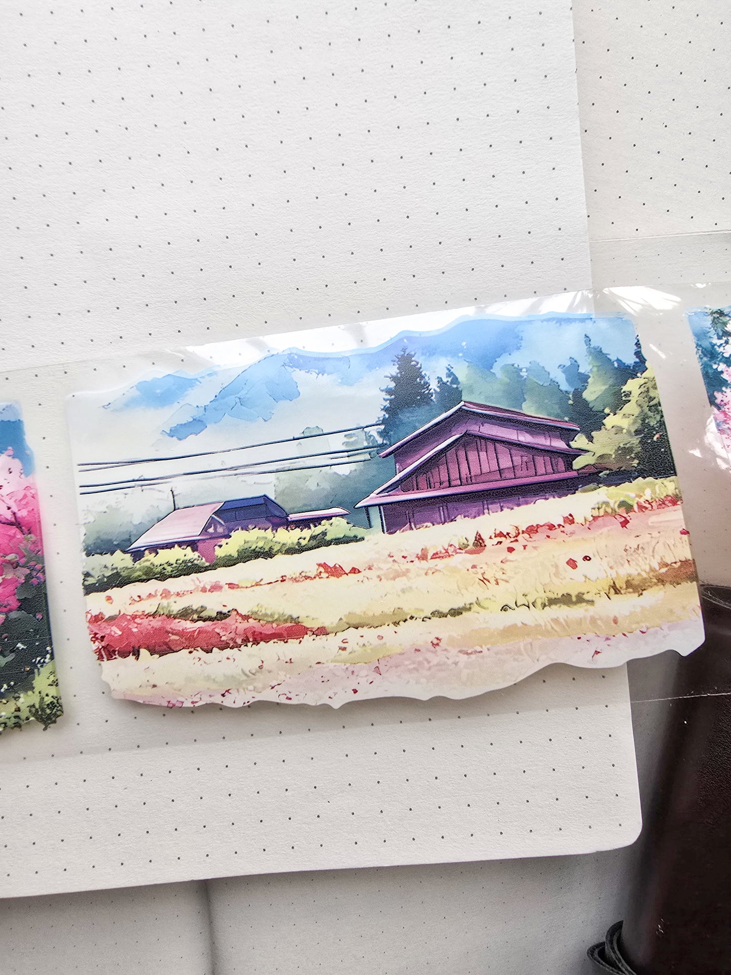 Lyly201-2 Sunset Greek Scenery Precut Sticker Roll