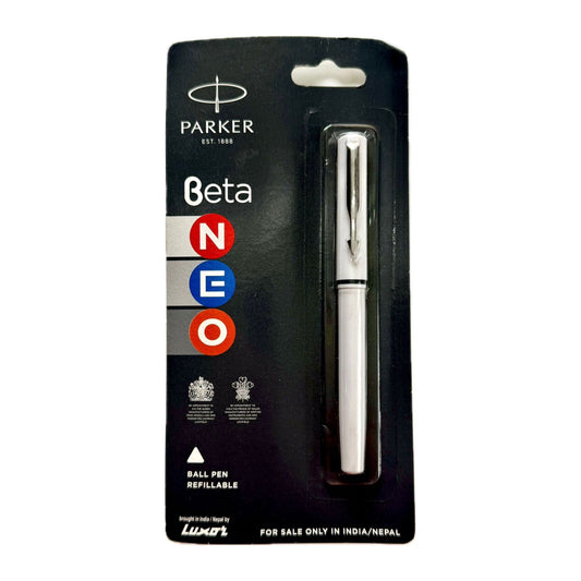 Parker Beta Ball pen  White | Fine Point | Blue Ink | Refillable