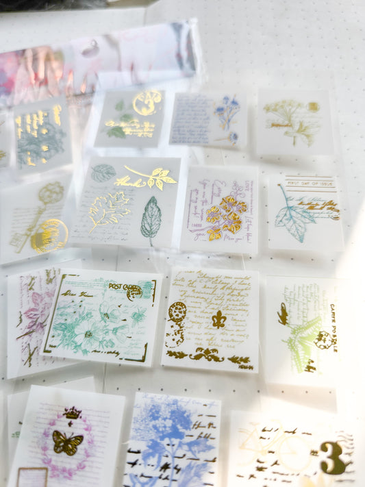 Jsnh403|G-9| Exotic Flowers Stamp Sticker Pet Sticker | Set of 2 90*35mm