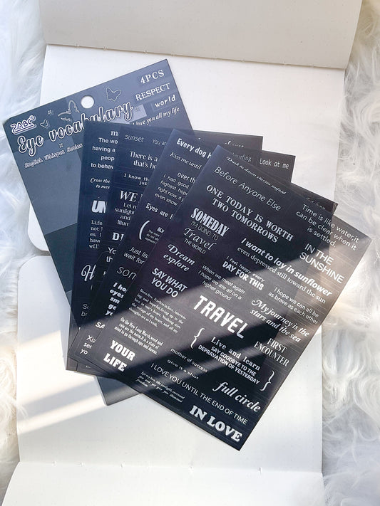 YWXY-6-06|G-9| | Eye Vocabulary | PET | Transparent Sticker | 4 Sheets | 120*170mm