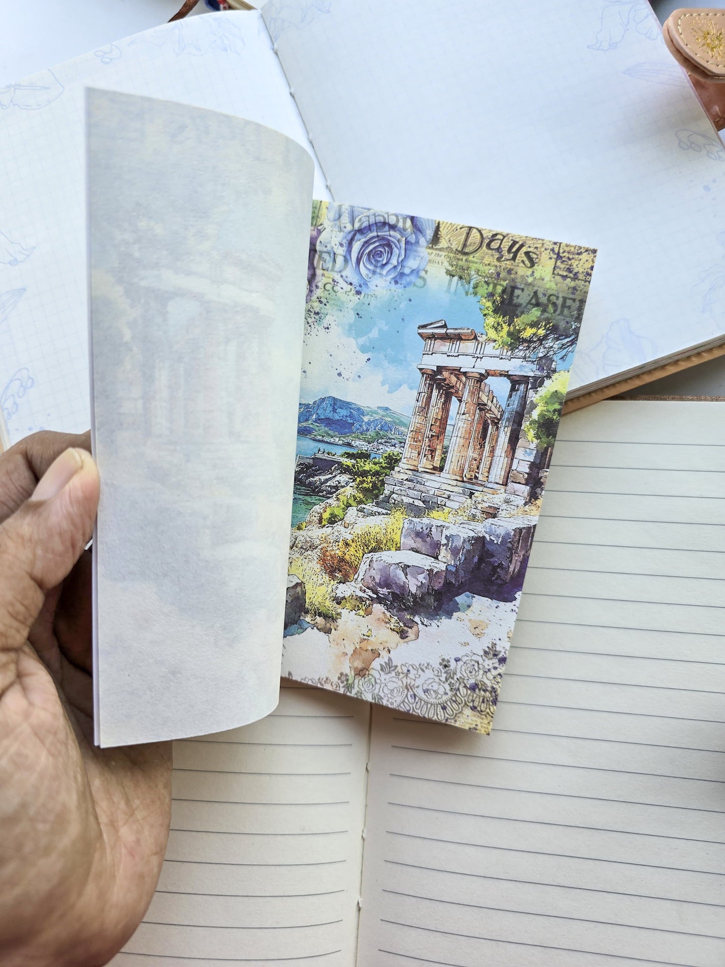 Gjdc606 Journal Paper Book | Green Blue Ripples Aegean Sea | 30 Pages 100*140mm
