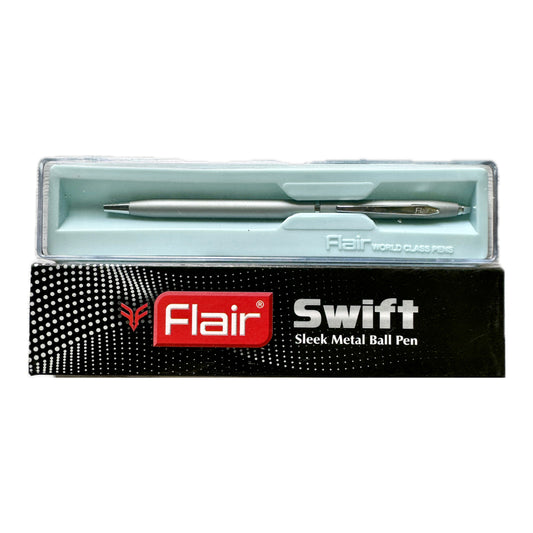 Flair Swift | Sleek metal ball Pen| Body Color: Silver | Ink Color: Blue
