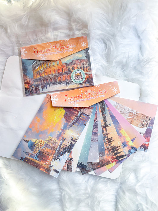 MHD-LXDJ004|Travel Winter|Translucent Washi Paper Sticker|Glitter Washi Paper 10 sheets|Winter Nature Theme|Yellow